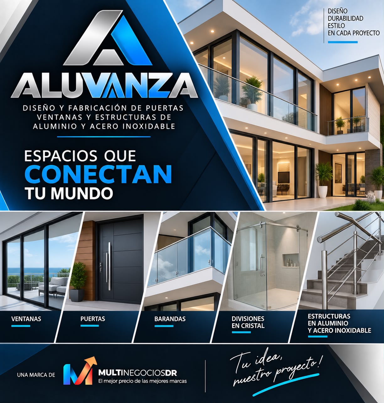 Proyecto de puertas, ventanas y estructuras de ALUVANZA